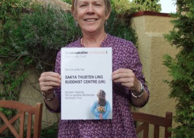 Sakha Thubten Ling awarded over £1000 from the Co-Op!